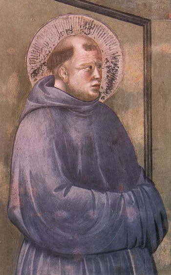 Santo Antnio, cf. representao de Giotto ( Legenda de So Franciso - Apario de Arles - detalhe  ) 