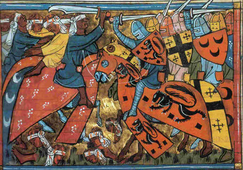 Combate entre Cruzados e mouros