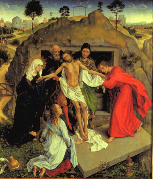 A Deposio no Sepulcro - Roger Van der Weyden ( Escola Flamenga, sc. XV )