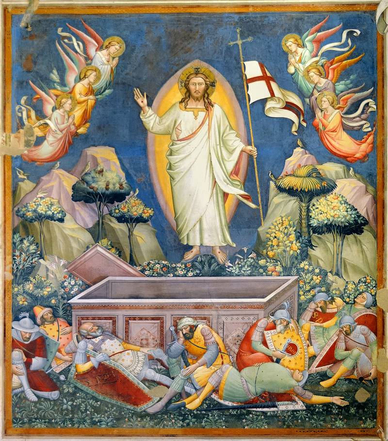 La Resurrección del Señor - Tadeo Gaddi (detalle del fresco La Crucifixión - Sacristía de la Basílica de la Santa Cruz - Florencia - Italia) La Resurrección del Señor - Tadeo Gaddi (detalle del fresco La Crucifixión - Sacristía de la Basílica de la Santa Cruz - Florencia - Italia)